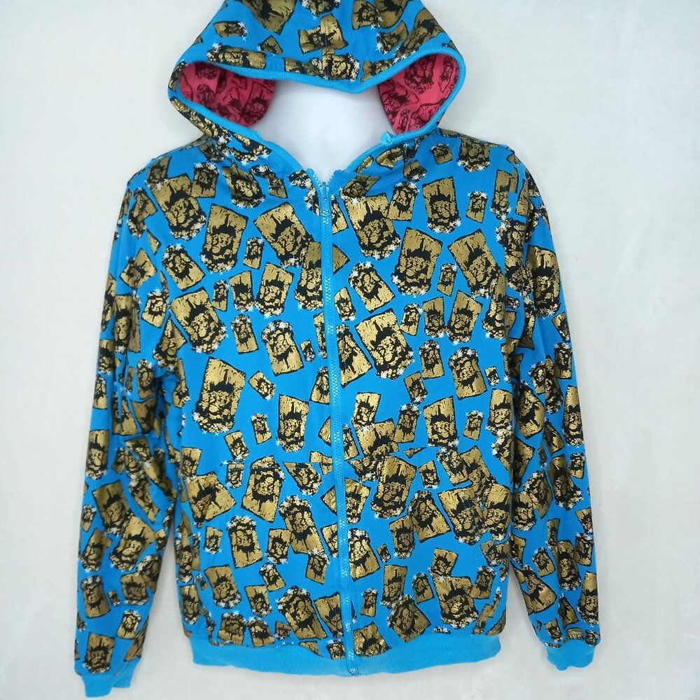 Lemar Dauley Jesus Sparkle Reversible Two Way Zip Hoodie Sweatshirt (L)